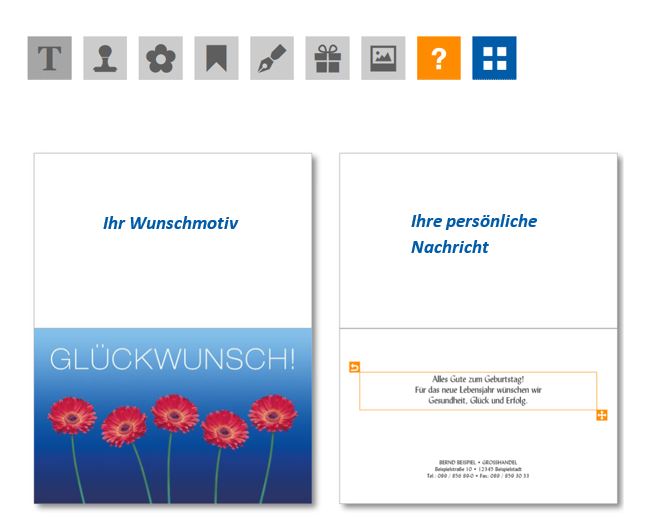 Kommentierter Screenshot des Editors