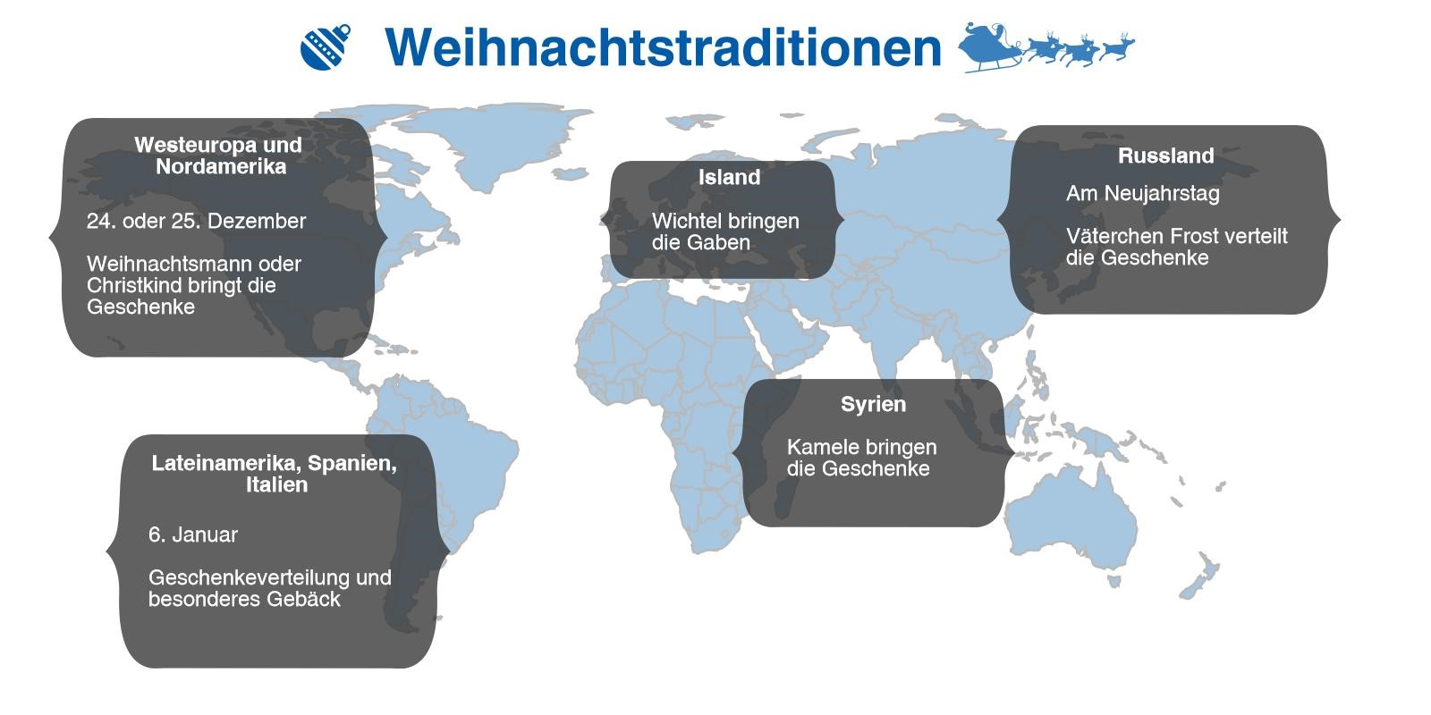 Infografik zu den weltweiten Weihnachtstraditionen