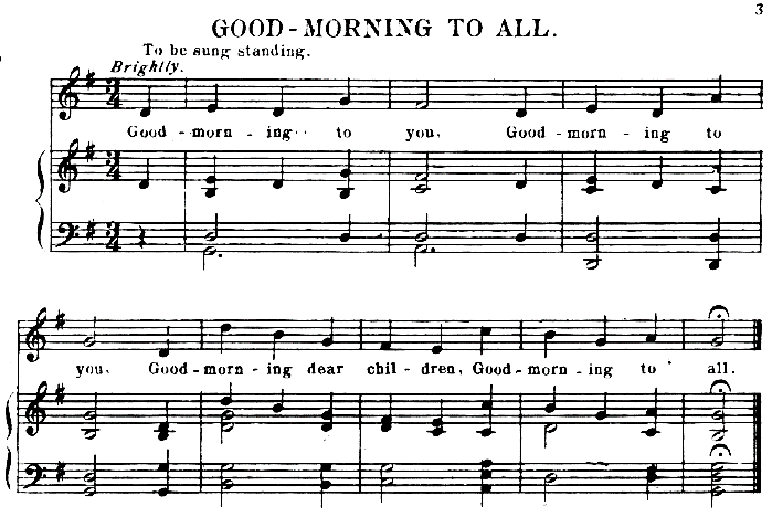 Notenblatt - Good-morning to all