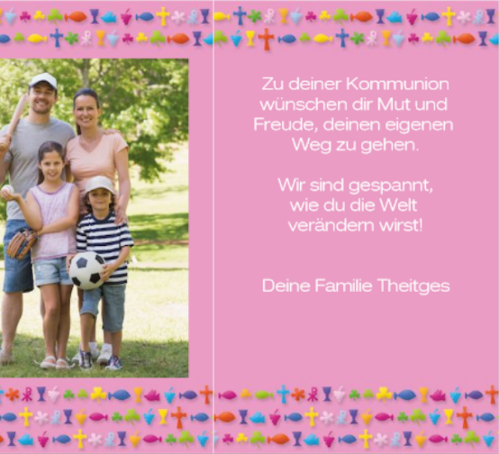 Grußkarte mit Bild und Text