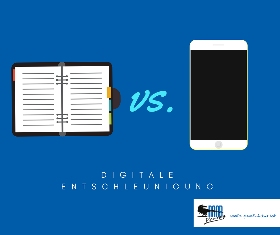 Illustrierter Buchkalender und Smartphone