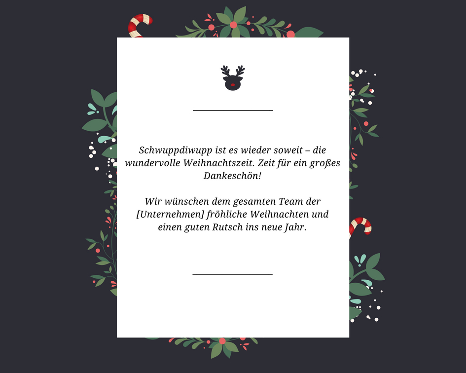 Text für geschäftliche Weihnachtskarten