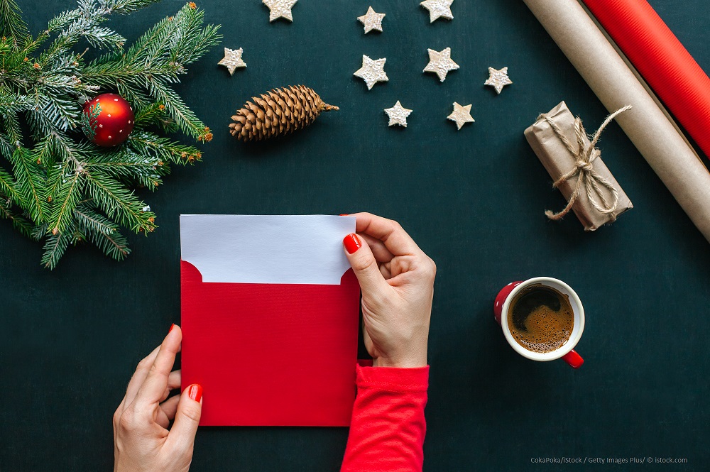 geschäftlicher Weihnachtsbrief in Kuvert