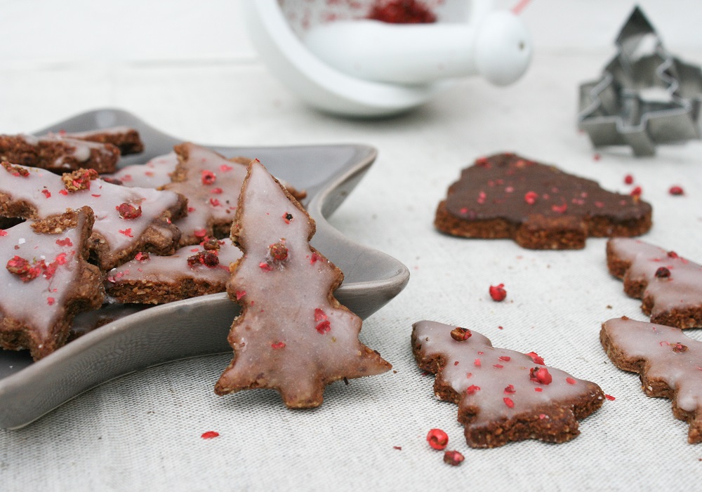 Schoko-Tannenbäume als Weihnachtsplätzchen