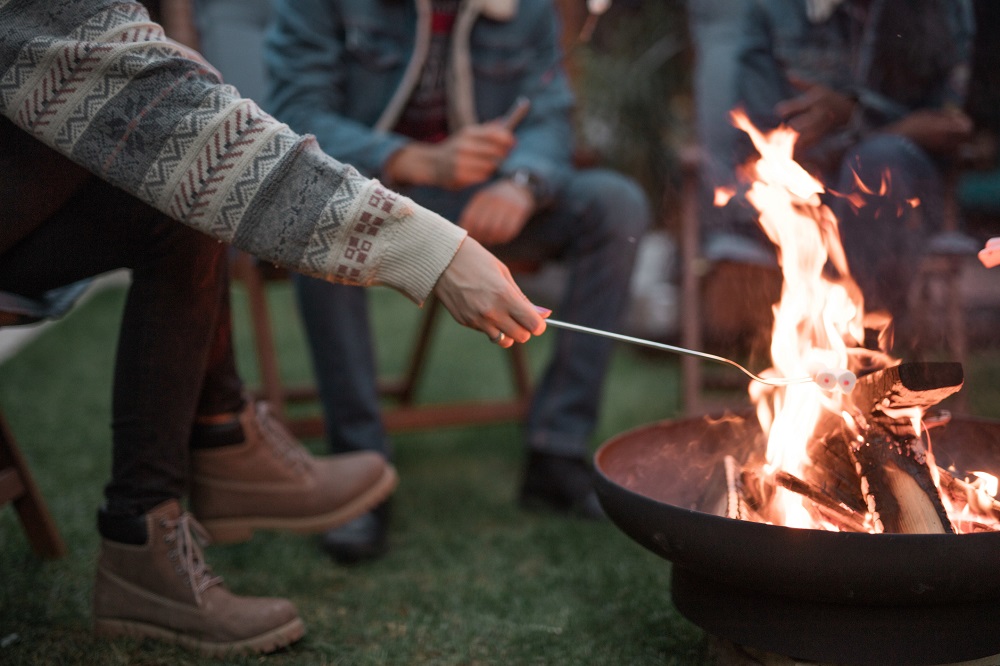 Feuerschale als Idee für Adventsparty