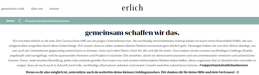 Support für nachhaltige Marken