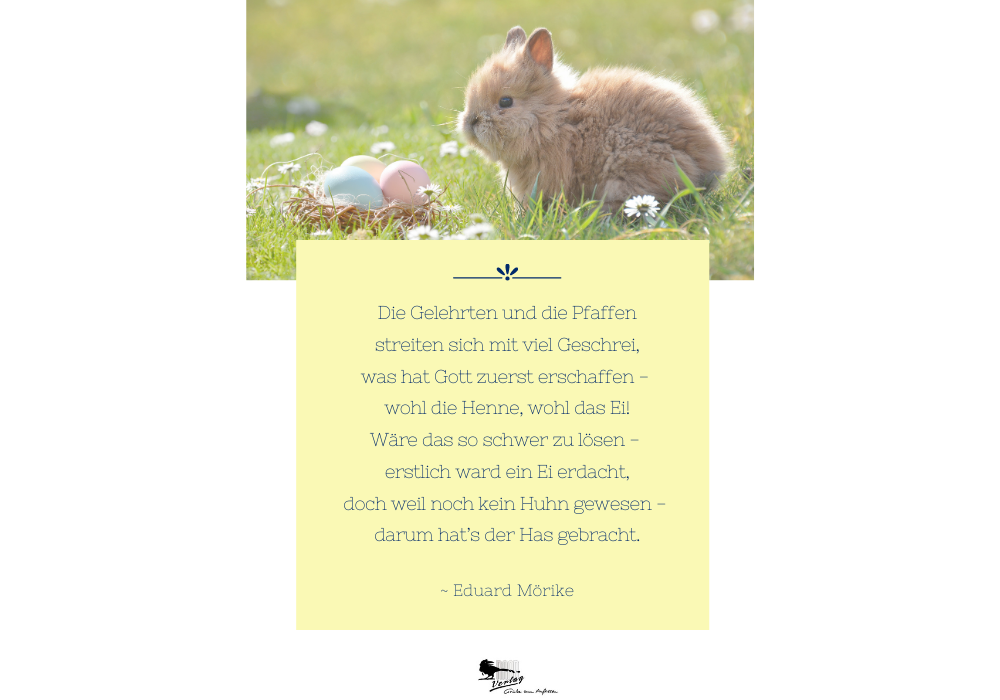 Ostergedicht mit Hase und Nest