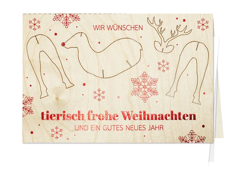 Tierisch frohe Weihnachten - Weihnachtskarte