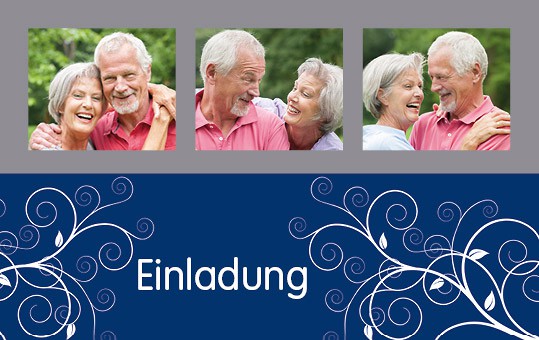 Einladungskarte mit Bildern eines Paars