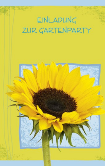 Karte mit Text und Sonnenblume