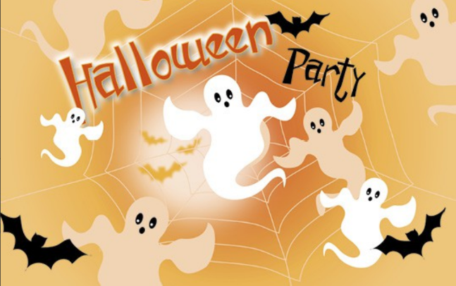Einladungskarte zu Halloween mit Geistern