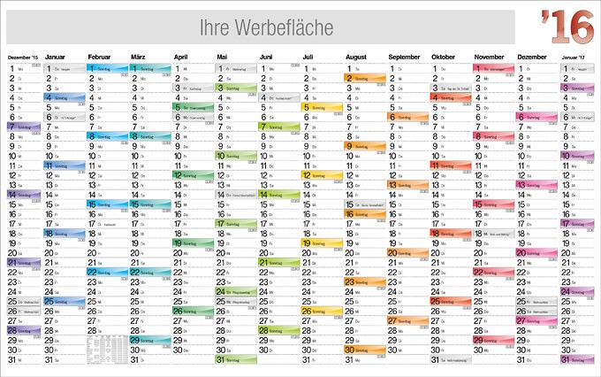 Jahresplaner im Plakatformat